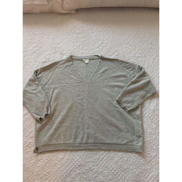 Poetry Cashmere Cropped Oversized V-Neck Sweater. Size 14 - Picture 1 of 7